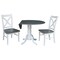 International Concepts Round 42 in. Dual Drop Leaf Dining Table with 2 X-back Chairs - 3 Piece Dining Set, 42 in W, Wood K05-42DP-C14P - alternate 3